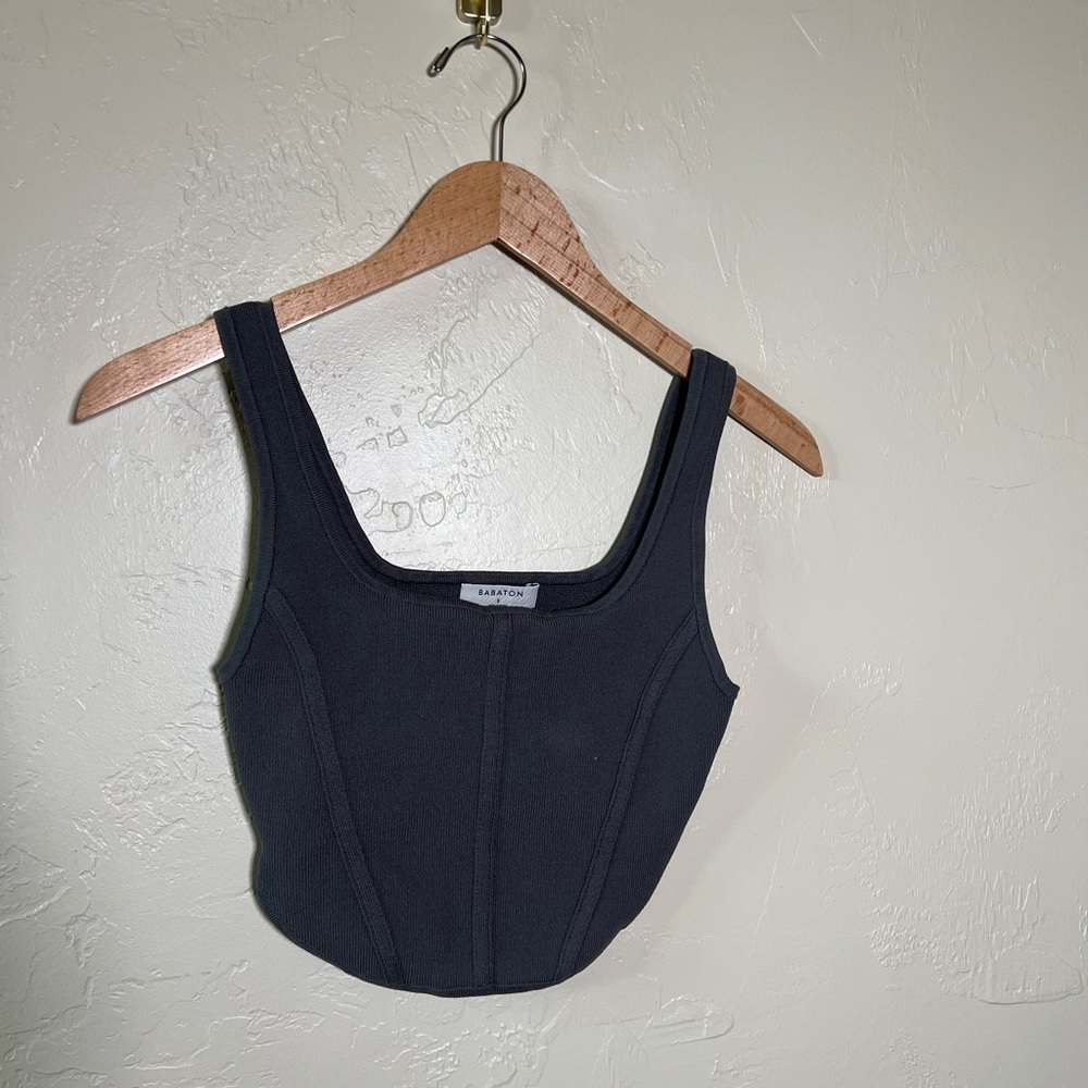 Babaton Sculpt Knit Ribbed Corset Tank Size Small